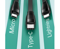 USAMS Kabel 3w1 1m niebieski/blue(lightning/microUSB/USB-C - 1569046 - zdjęcie 4